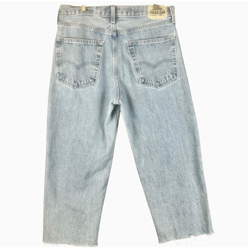 Levis Silver Tab Loose Jeans Unisex 31x24 Cutoff Light Wash Blue Baggy Relaxed